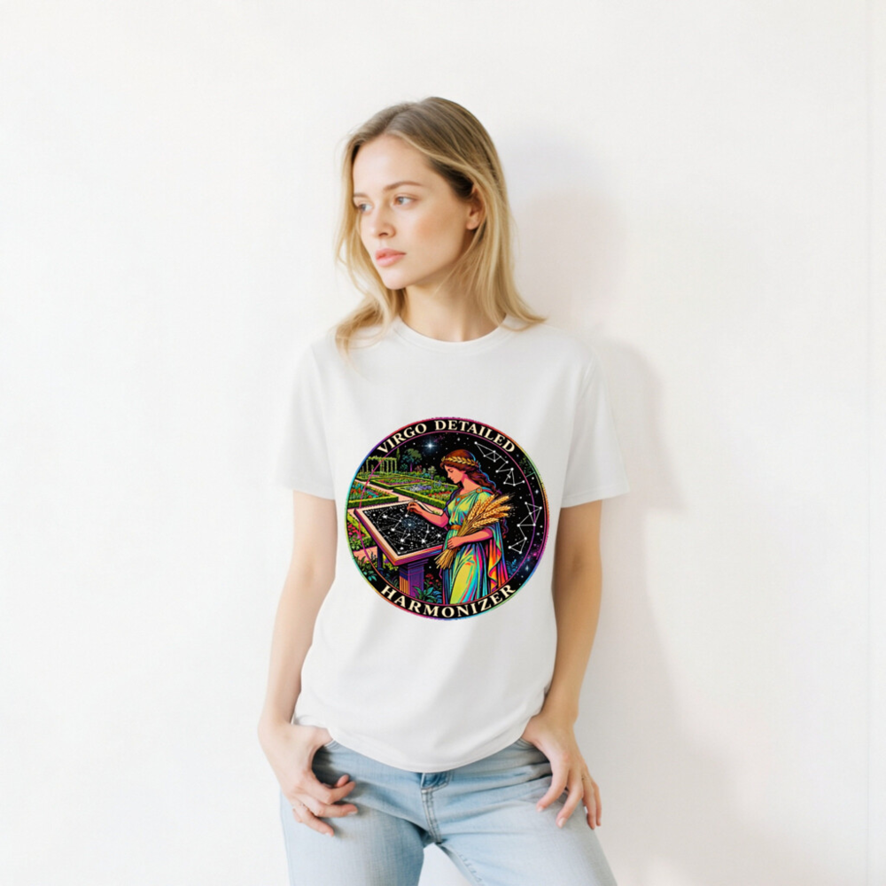 Virgo Detailed Harmonizer Unisex Organic Cotton T-Shirt - Image 11