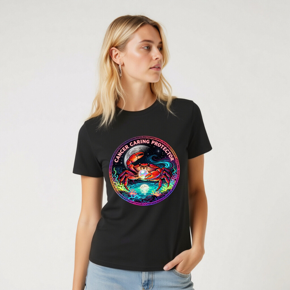 Unisex Organic Cotton T-Shirt - Cancer Caring Protector Crab Design - Image 7