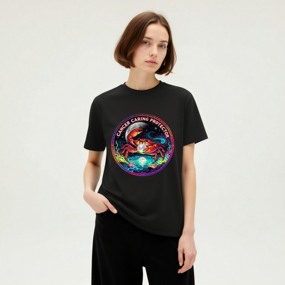 Unisex Organic Cotton T-Shirt - Cancer Caring Protector Crab Design - Image 11