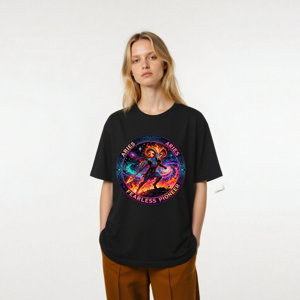 Aries Fearless Pioneer Unisex T-Shirt - Cosmic Ram Warrior Design - Image 7