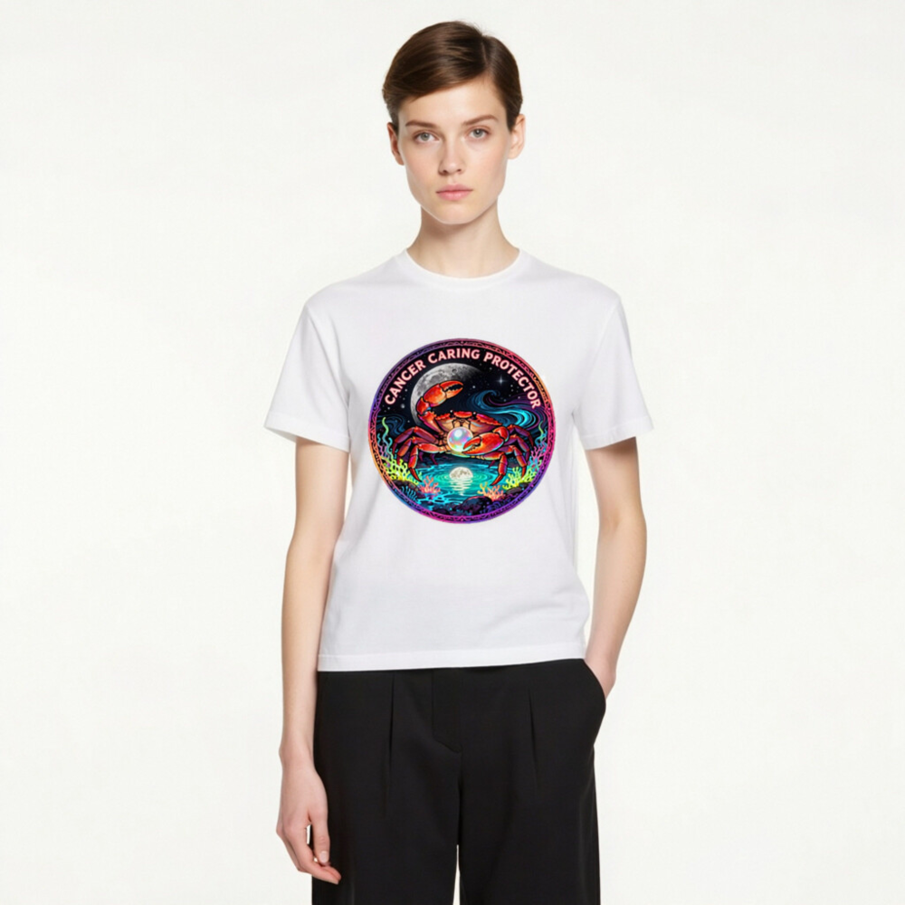 Unisex Cancer Zodiac T-Shirt - 'Cancer Caring Protector' Crab Design - Image 3