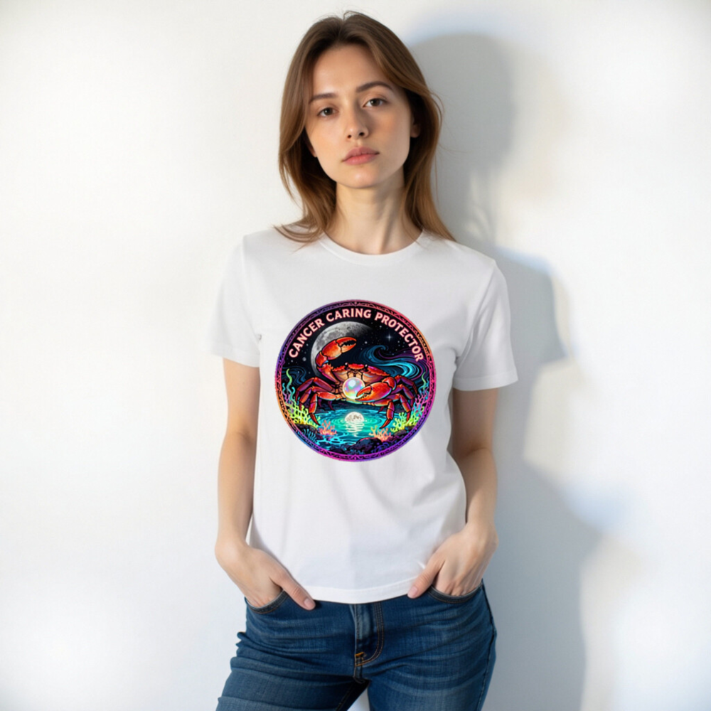 Unisex Cancer Zodiac T-Shirt - 'Cancer Caring Protector' Crab Design - Image 7