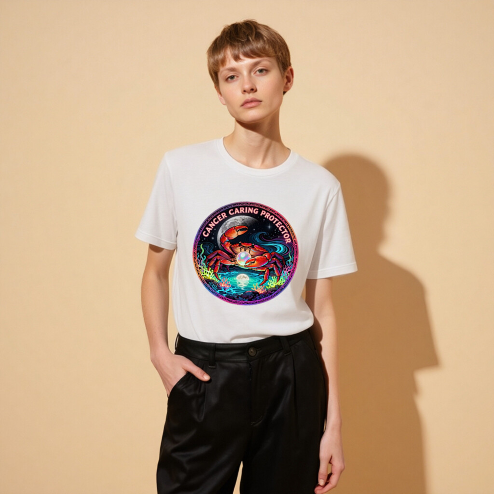 Unisex Cancer Zodiac T-Shirt - 'Cancer Caring Protector' Crab Design - Image 8