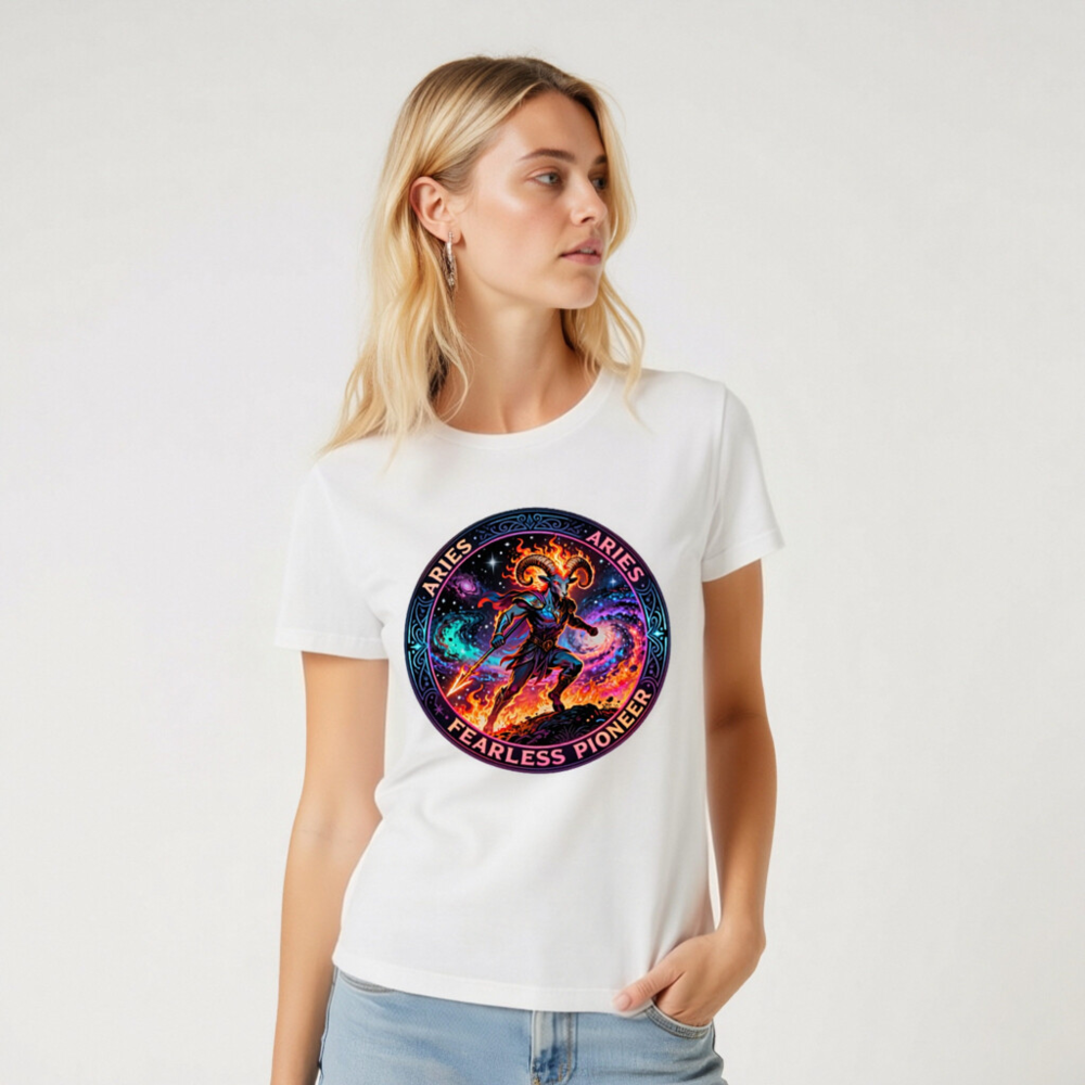 Aries Fearless Pioneer Unisex T-Shirt | Cosmic Ram Warrior Design - Image 6