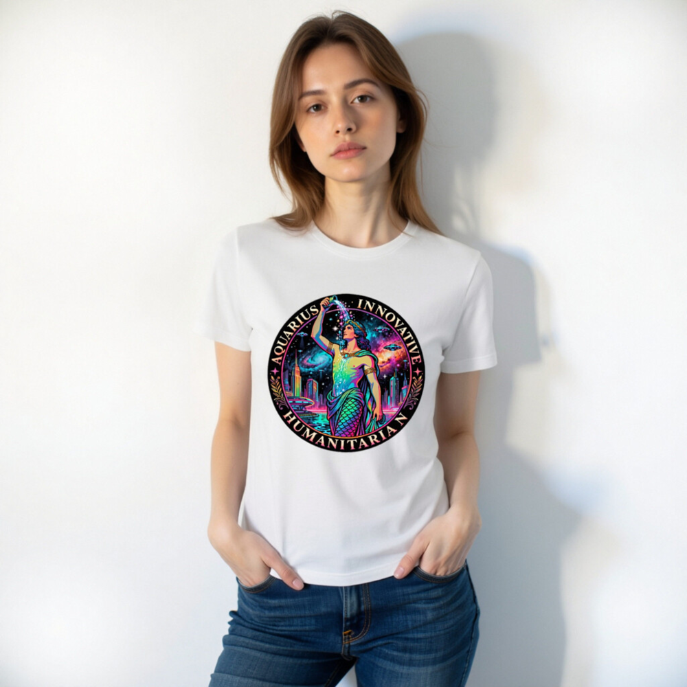 Unisex Aquarius T-Shirt - Innovative Humanitarian Design, Rainbow Mermaid Art - Image 10