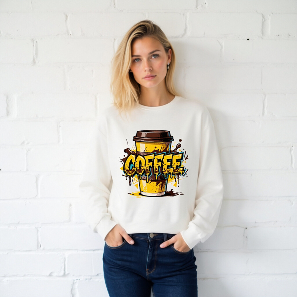 Coffee Cup Long Sleeve Tee - Unisex Graphic Sweatshirt - Image 2