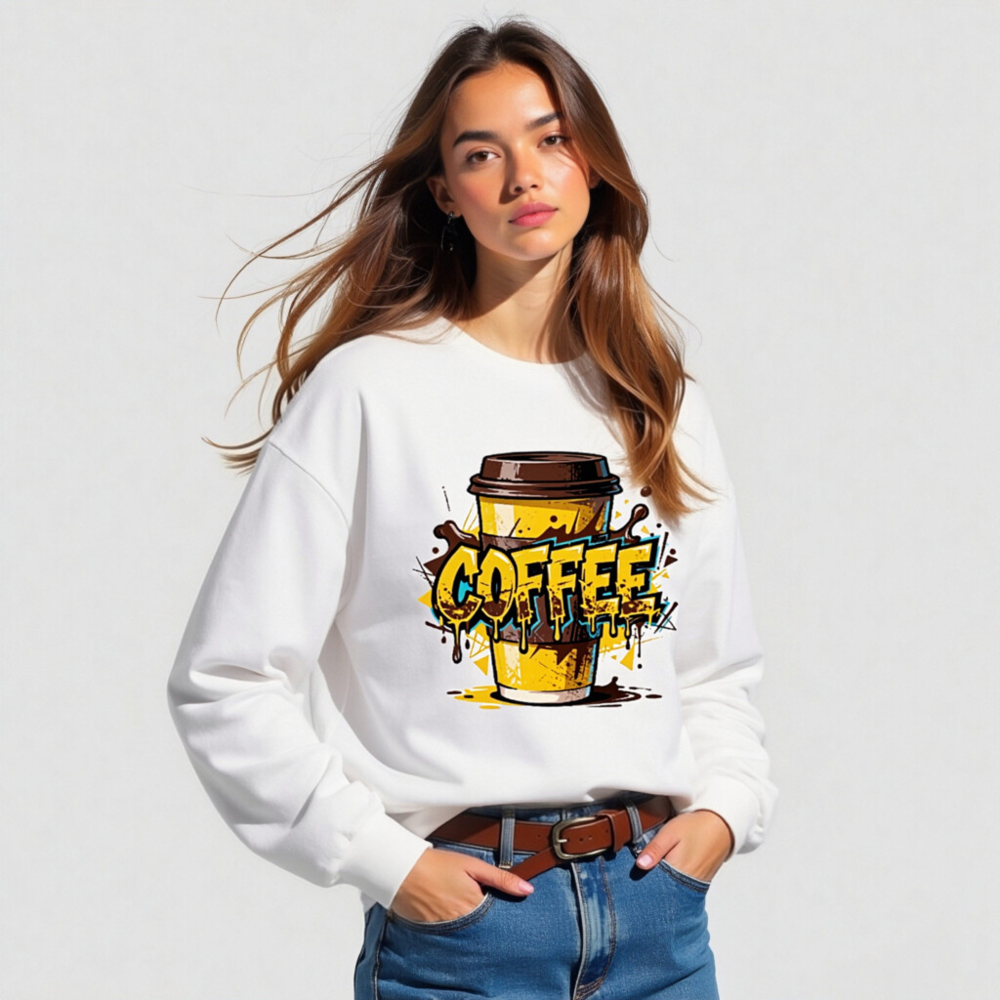 Coffee Cup Long Sleeve Tee - Unisex Graphic Sweatshirt - Image 3
