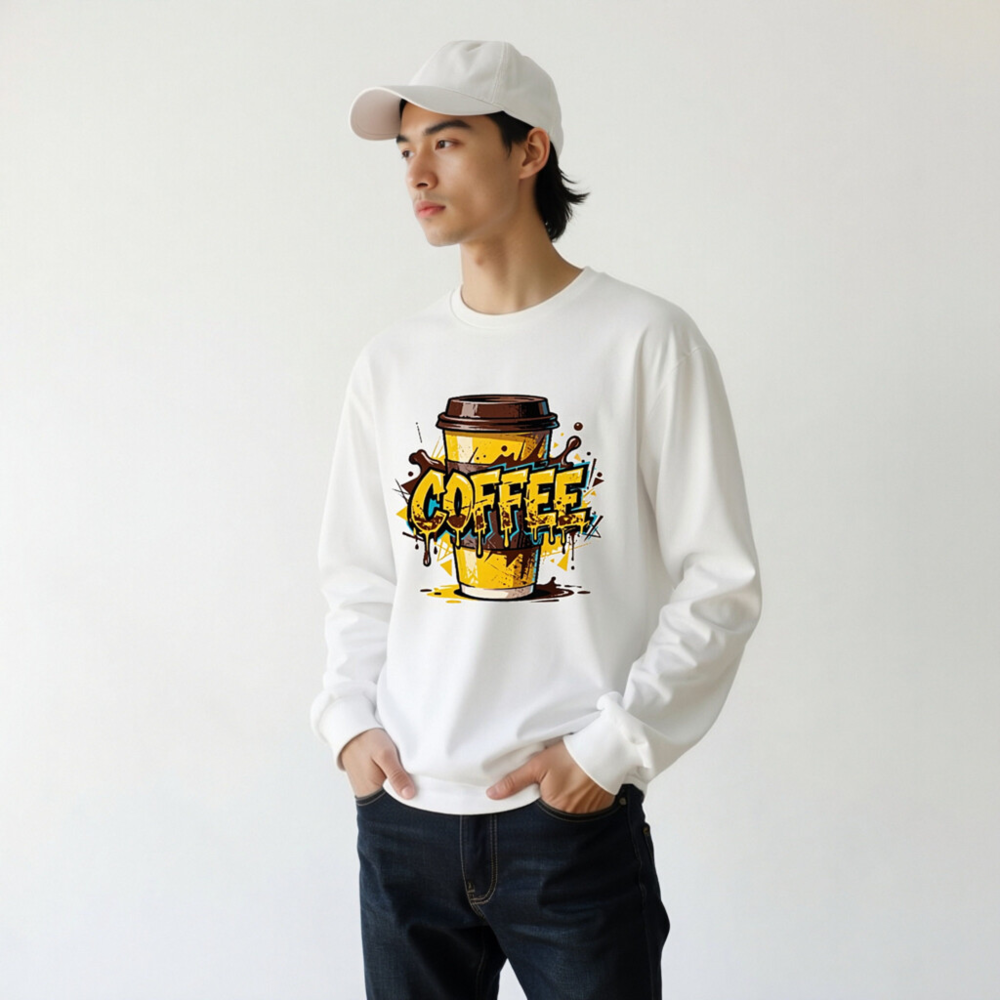 Coffee Cup Long Sleeve Tee - Unisex Graphic Sweatshirt - Image 5