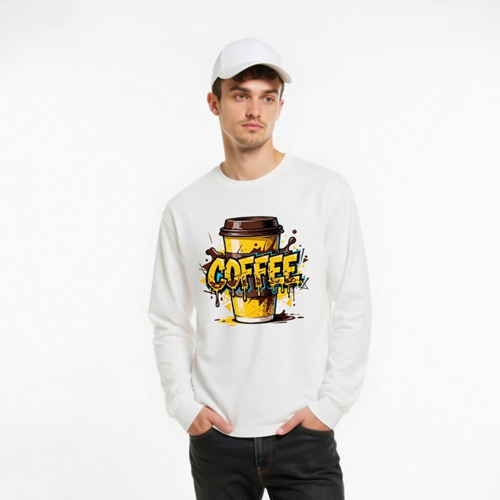 Coffee Cup Long Sleeve Tee - Unisex Graphic Sweatshirt - Image 6