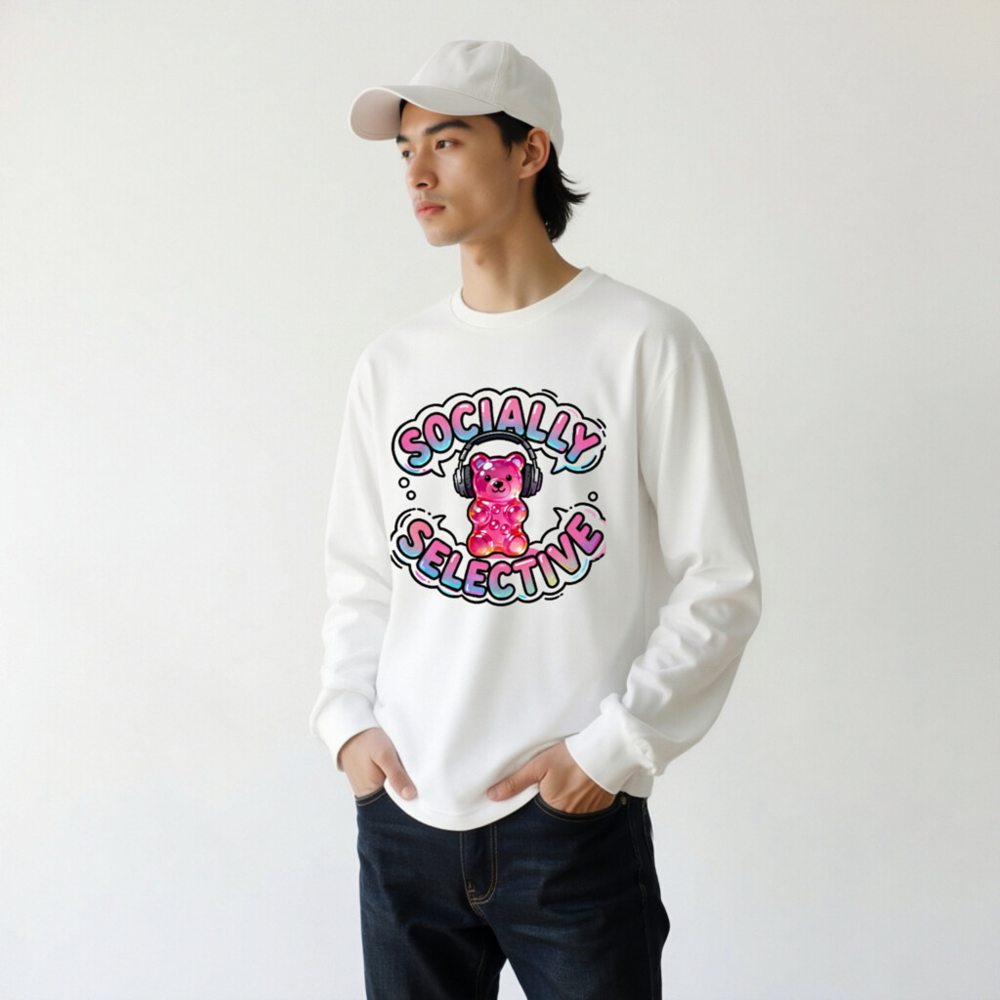 Socially Selective Gummy Bear Long Sleeve Tee - Unisex, Cute & Trendy - Image 5