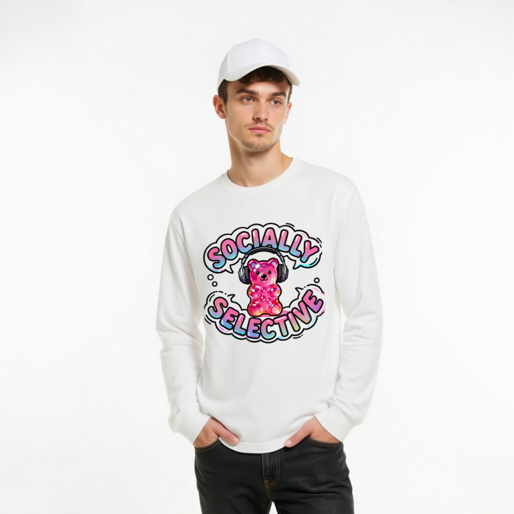 Socially Selective Gummy Bear Long Sleeve Tee - Unisex, Cute & Trendy - Image 6