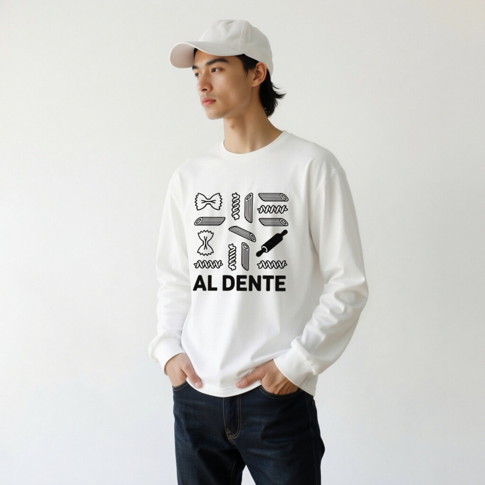 Al Dente Pasta Lover Unisex Long Sleeve Tee - Italian Pasta Design - Image 5