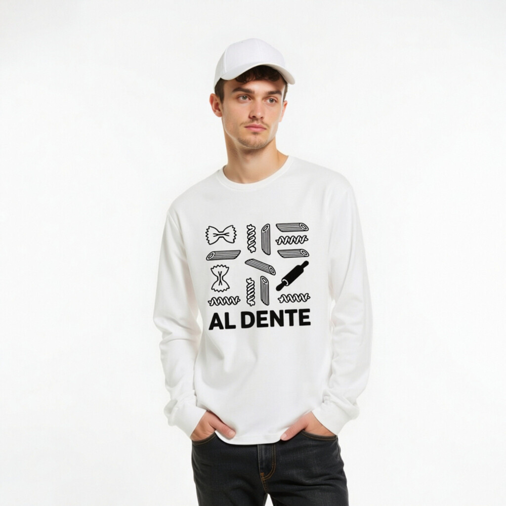 Al Dente Pasta Lover Unisex Long Sleeve Tee - Italian Pasta Design - Image 6