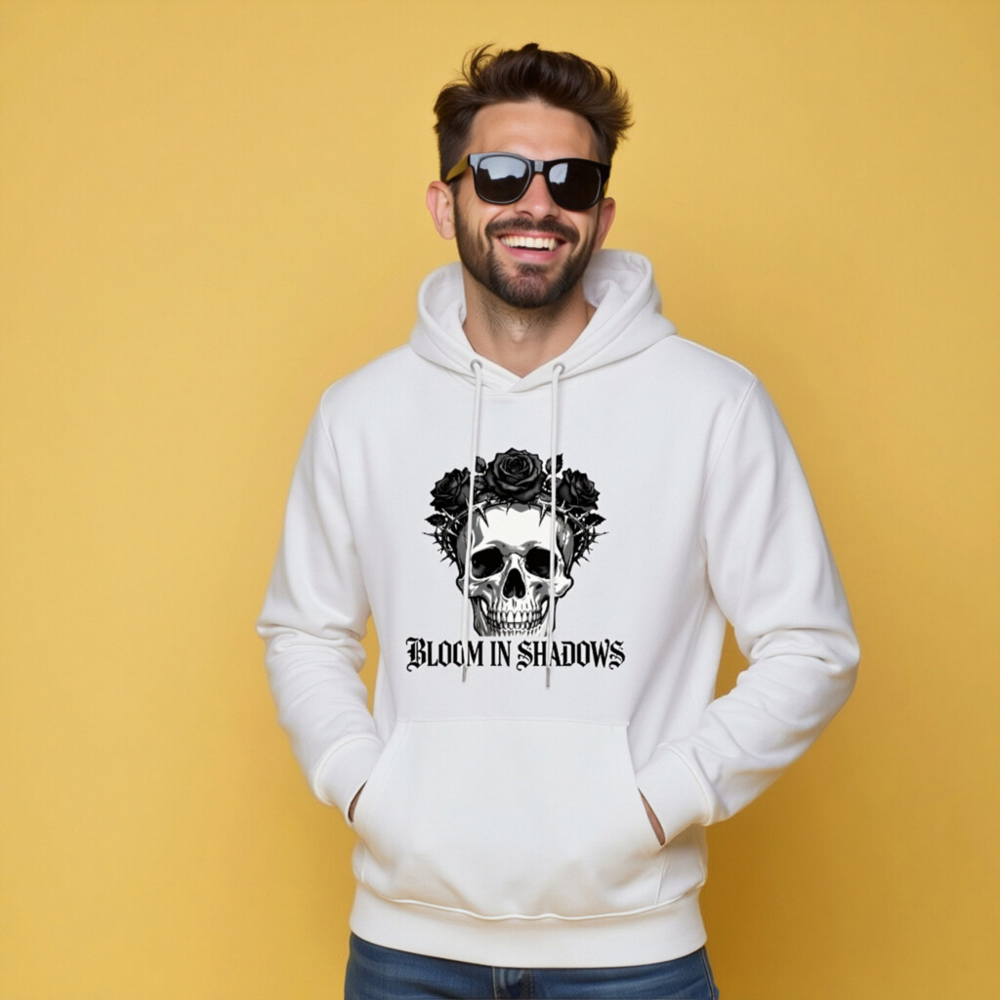 Bloom in Shadows Skull Hoodie | Unisex Eco-Friendly Sweatshirt - Image 5
