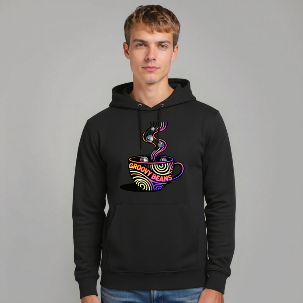 Unisex Eco Hoodie - Groovy Beans Coffee Design, Essential Sustainable Sweatshirt - Image 7