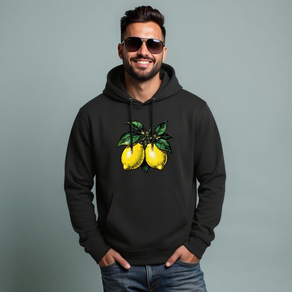 Unisex Eco Hoodie with Lemon Branch Design - Sustainable Essential Sweatshirt - Image 4