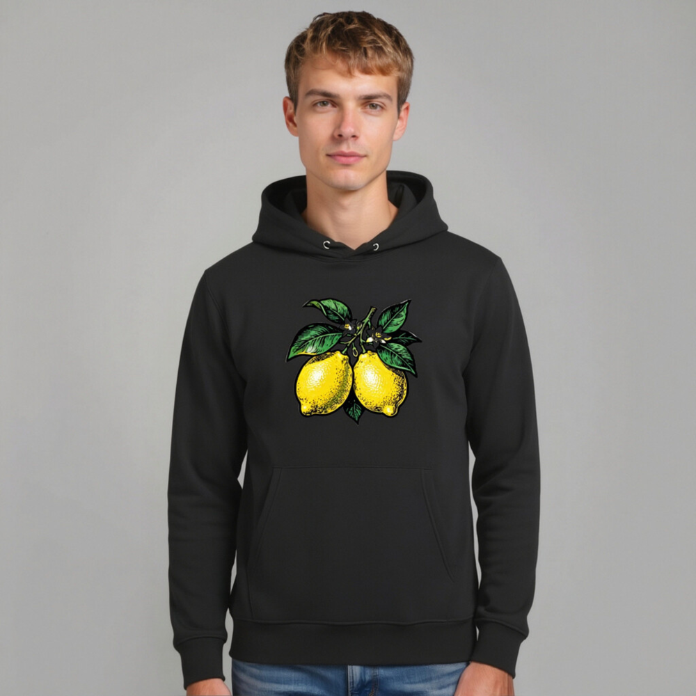 Unisex Eco Hoodie with Lemon Branch Design - Sustainable Essential Sweatshirt - Image 7