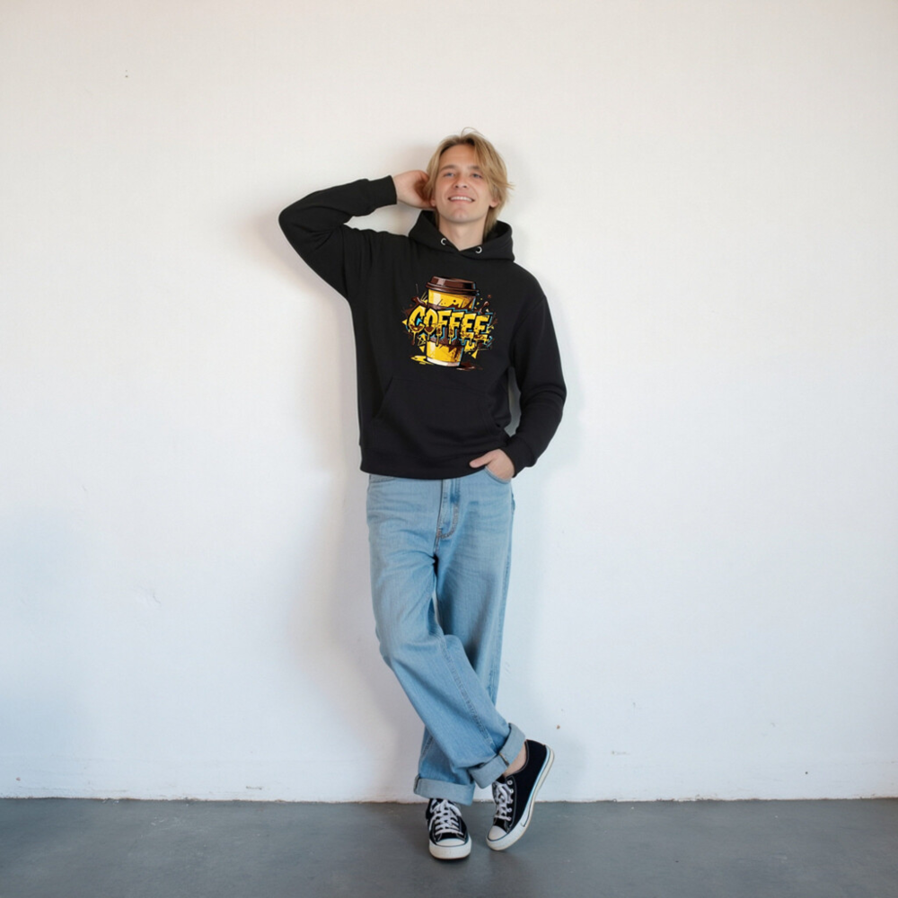 Unisex Premium Pullover Hoodie - Coffee Art Graphic Sweatshirt - Image 6