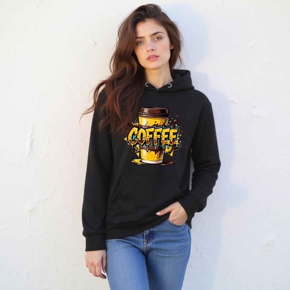 Unisex Premium Pullover Hoodie - Coffee Art Graphic Sweatshirt - Image 7