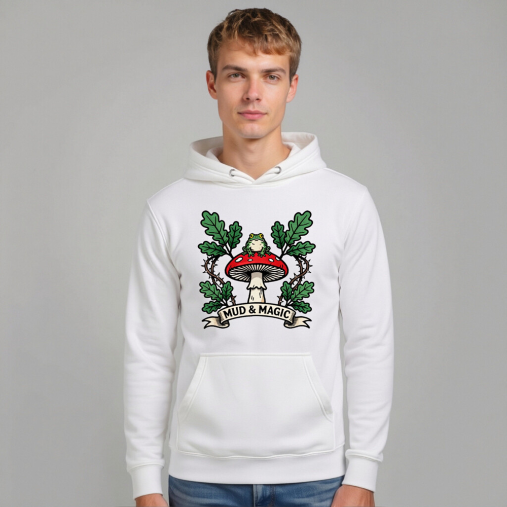 Unisex Mud & Magic Mushroom Frog Hoodie - Premium Pullover - Image 6