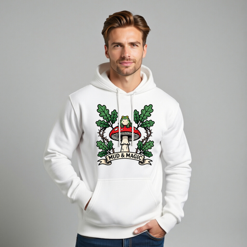 Unisex Mud & Magic Mushroom Frog Hoodie - Premium Pullover - Image 7