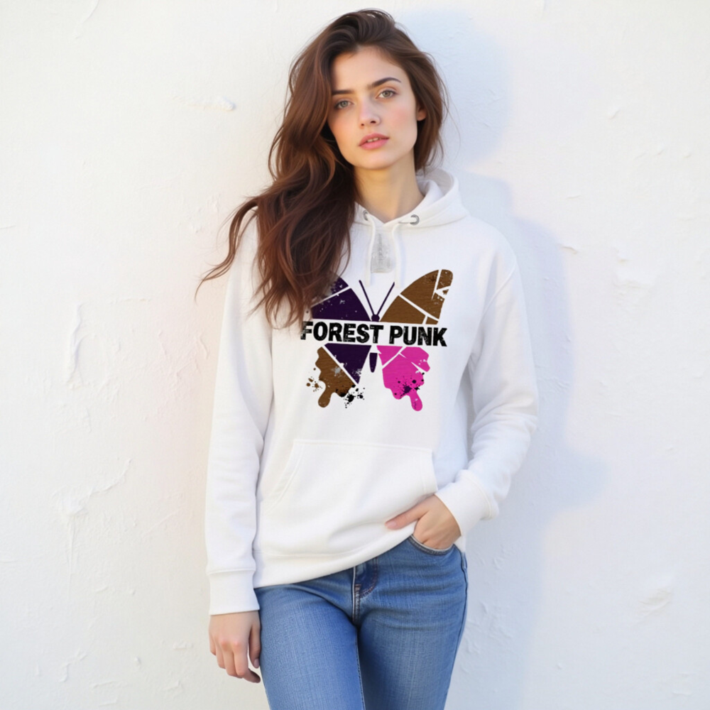 Forest Punk Butterfly Unisex Hoodie - Premium Pullover, Eco-Friendly Soft Fabric - Image 4