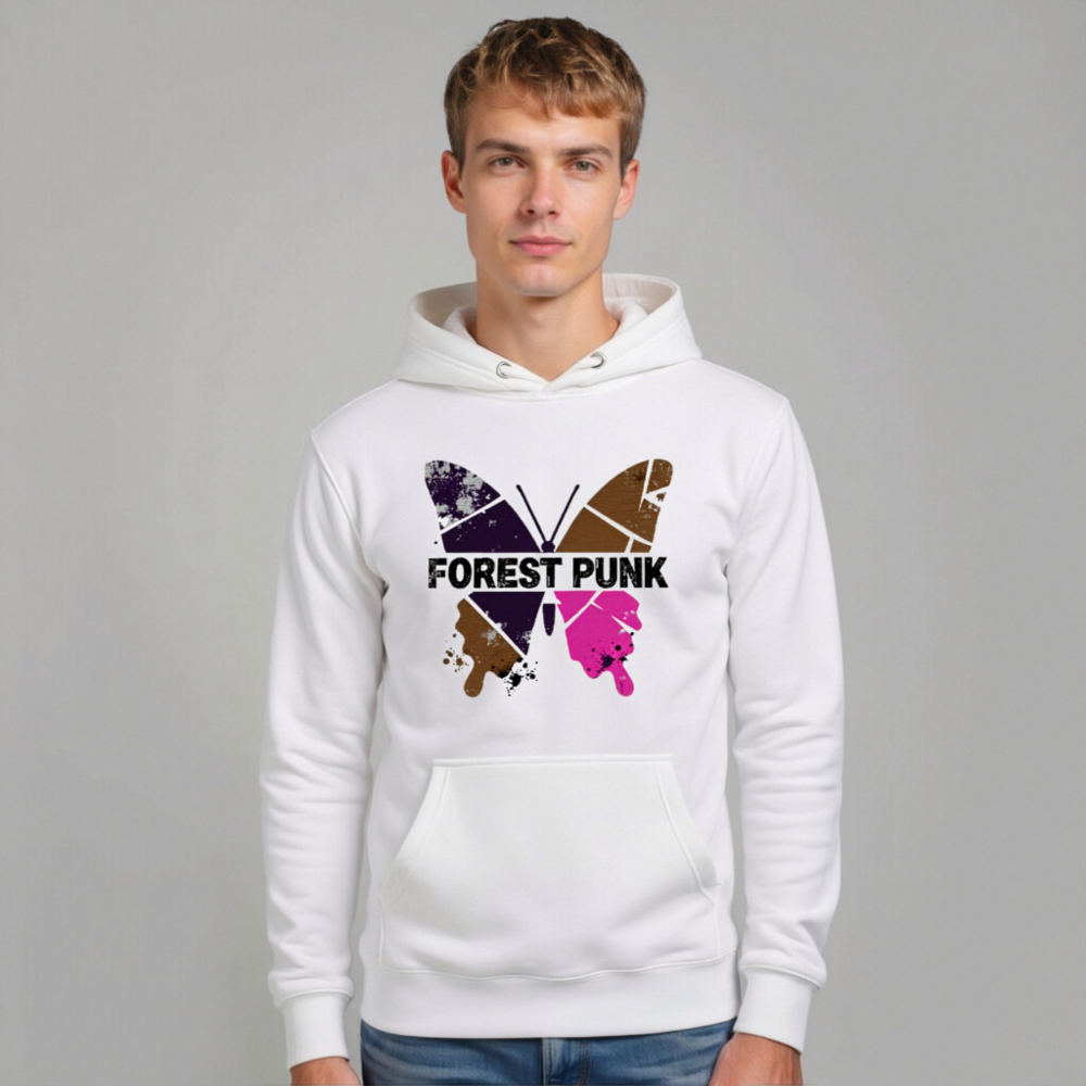 Forest Punk Butterfly Unisex Hoodie - Premium Pullover, Eco-Friendly Soft Fabric - Image 6