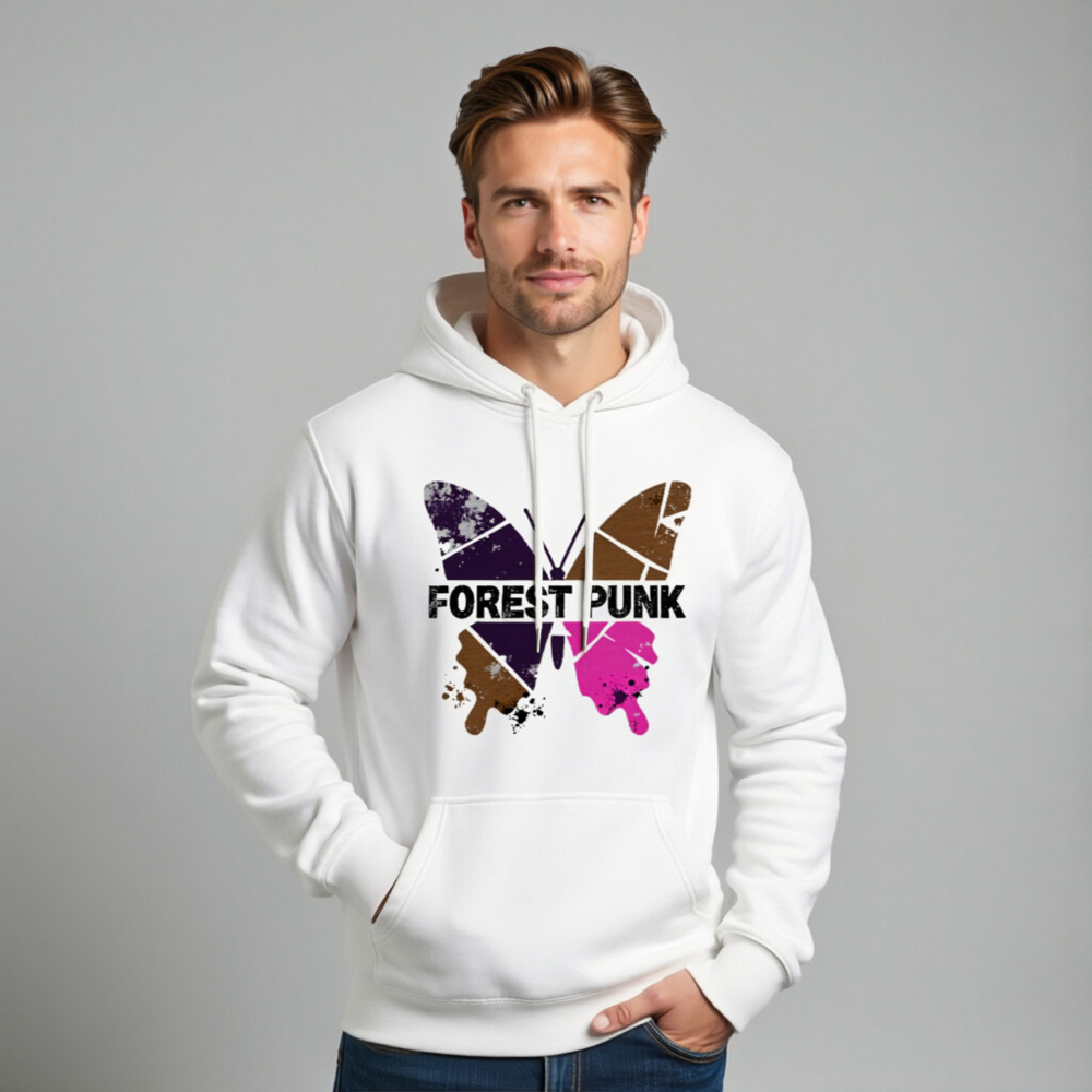 Forest Punk Butterfly Unisex Hoodie - Premium Pullover, Eco-Friendly Soft Fabric - Image 7