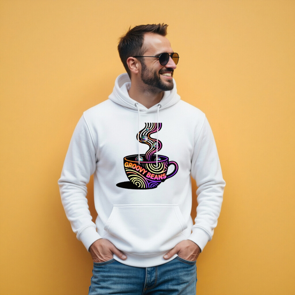 Unisex Groovy Beans Hoodie | Premium Pullover with Disco Coffee Art - Image 5
