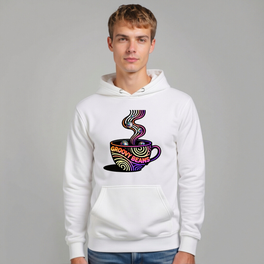 Unisex Groovy Beans Hoodie | Premium Pullover with Disco Coffee Art - Image 6
