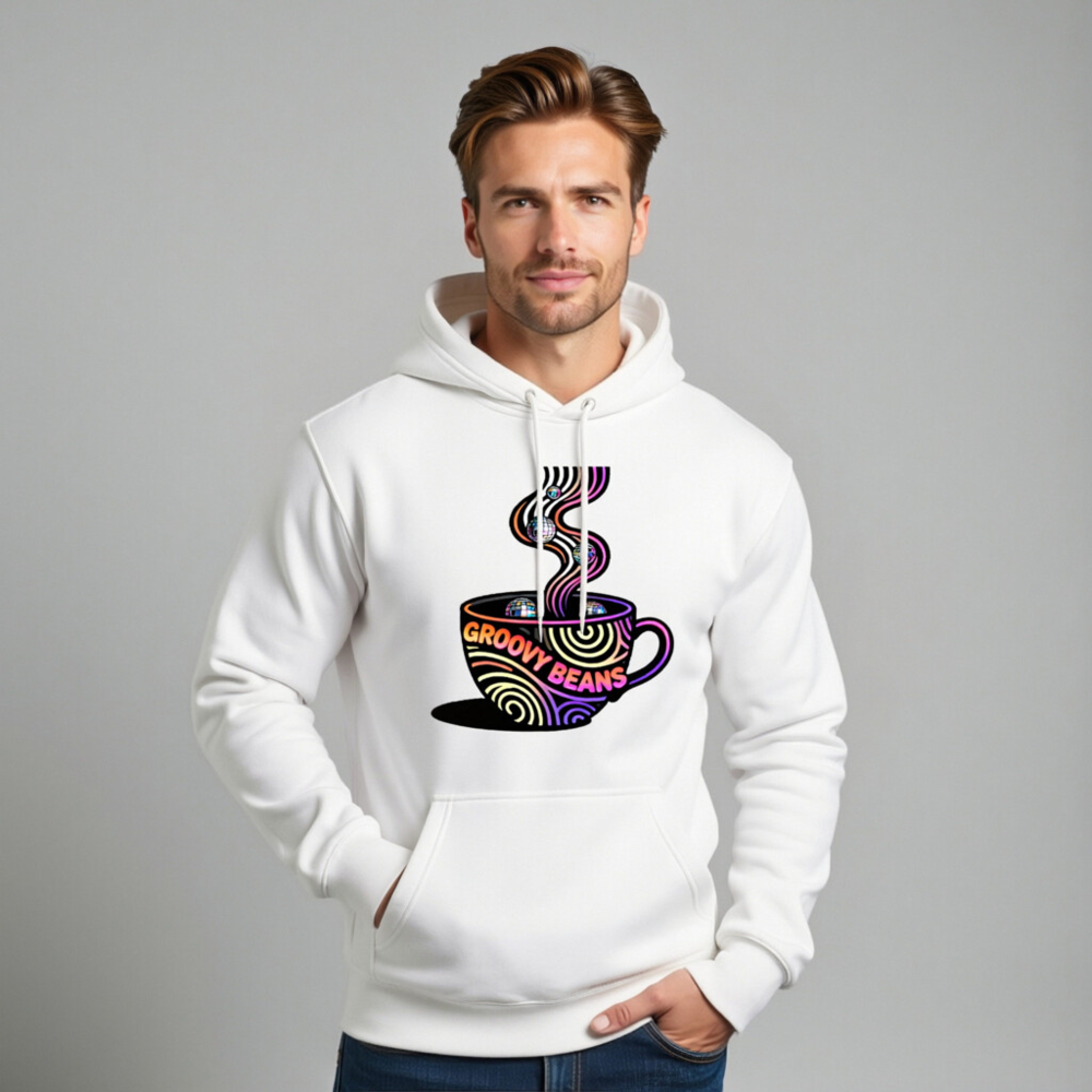 Unisex Groovy Beans Hoodie | Premium Pullover with Disco Coffee Art - Image 7