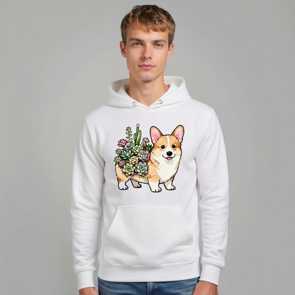 Corgi with Succulents Unisex Hoodie - Premium Pullover, Comfortable & Stylish - Image 6
