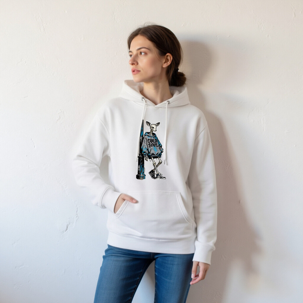 Unisex Cold Soul Hoodie - Premium Pullover with Skeleton Deer Graphic - Image 3