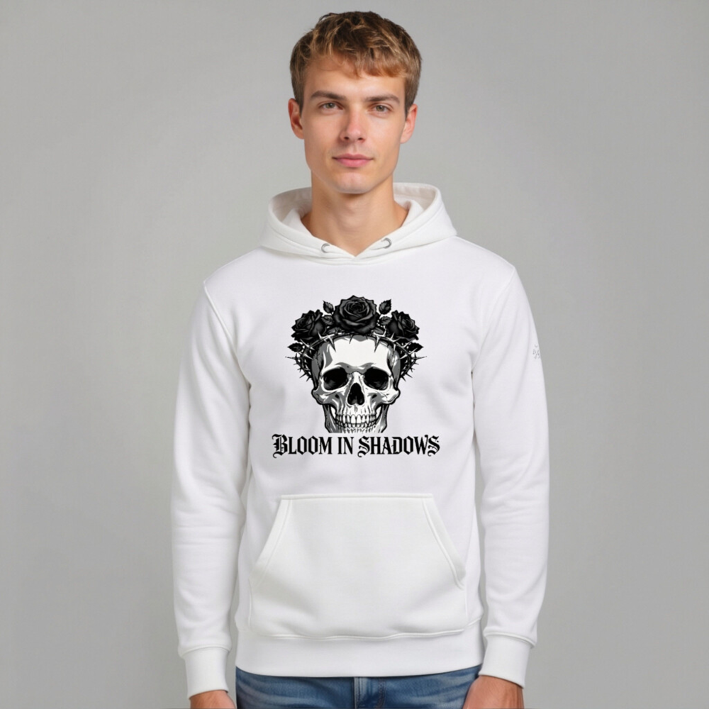 Unisex Premium Pullover Hoodie - Skull with Roses & Thorn Crown | Bloom in Shadows - Image 6