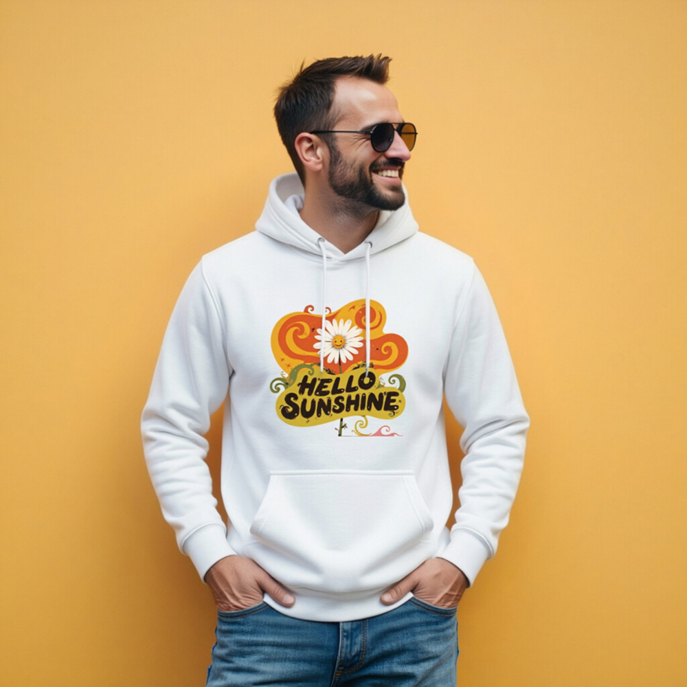 Unisex Premium Pullover Hoodie - Hello Sunshine Daisy Graphic - Image 5
