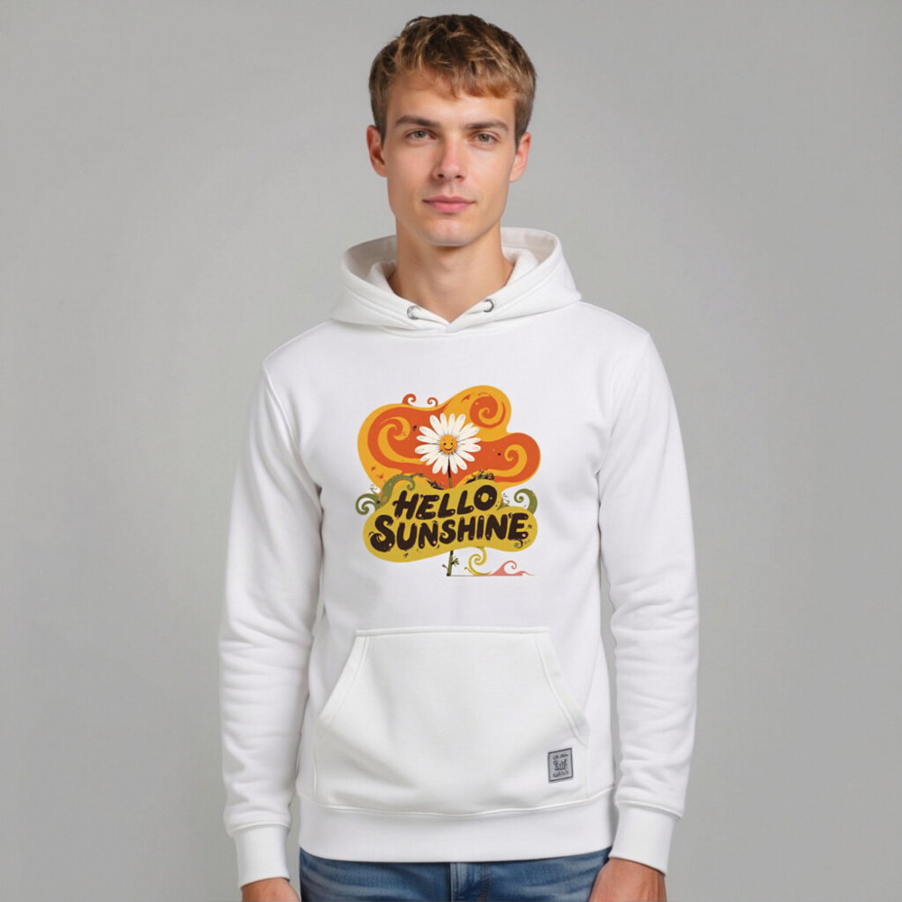 Unisex Premium Pullover Hoodie - Hello Sunshine Daisy Graphic - Image 6