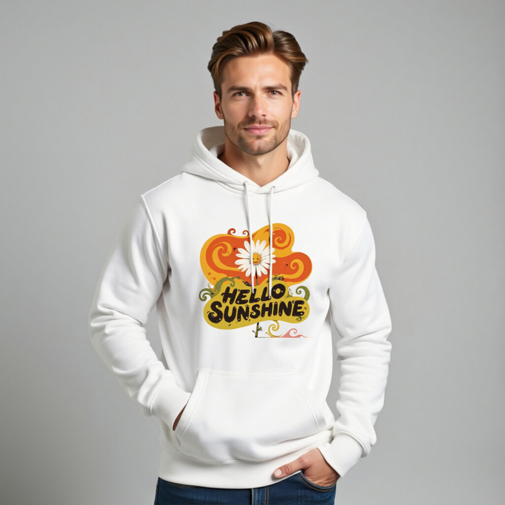 Unisex Premium Pullover Hoodie - Hello Sunshine Daisy Graphic - Image 7