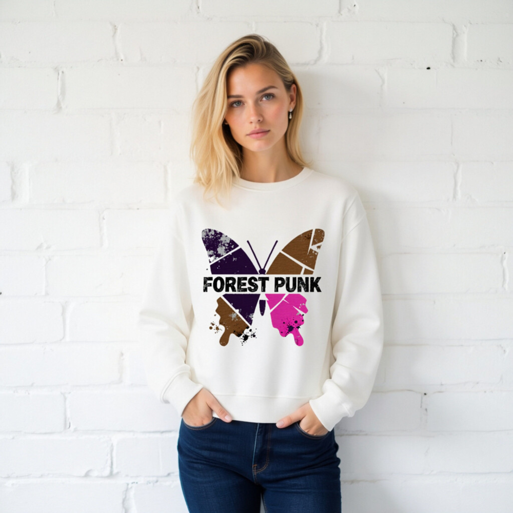 Unisex Organic Forest Punk Butterfly Sweatshirt - Eco-Friendly, Sustainable Cotton - Image 2
