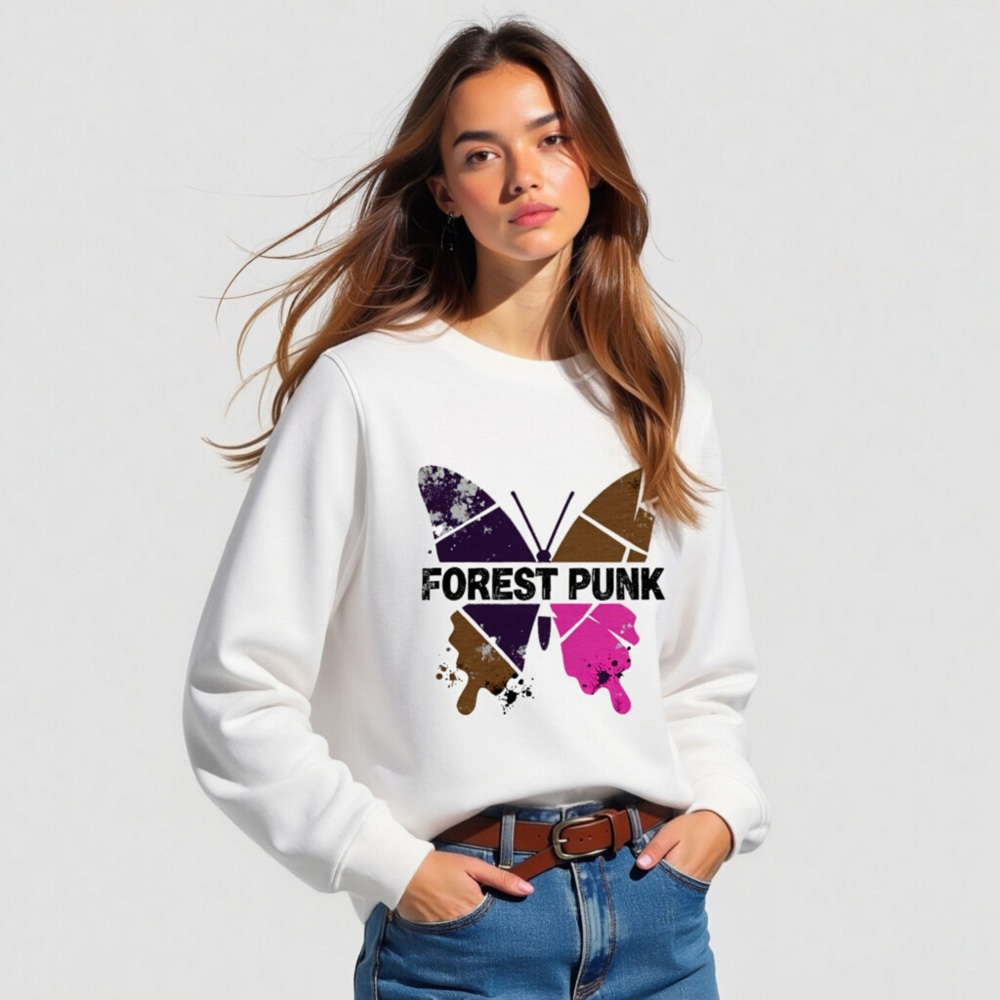 Unisex Organic Forest Punk Butterfly Sweatshirt - Eco-Friendly, Sustainable Cotton - Image 3