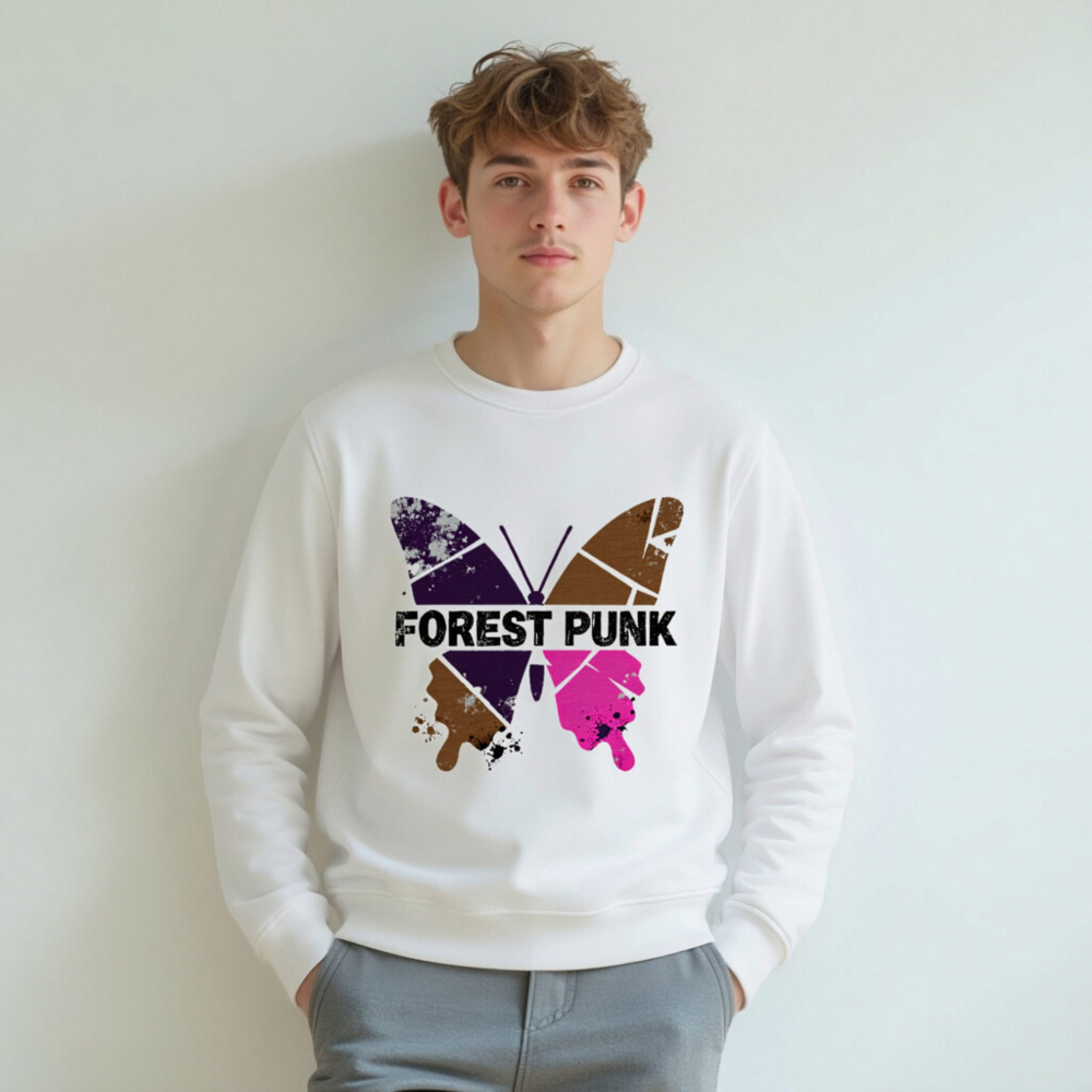 Unisex Organic Forest Punk Butterfly Sweatshirt - Eco-Friendly, Sustainable Cotton - Image 5