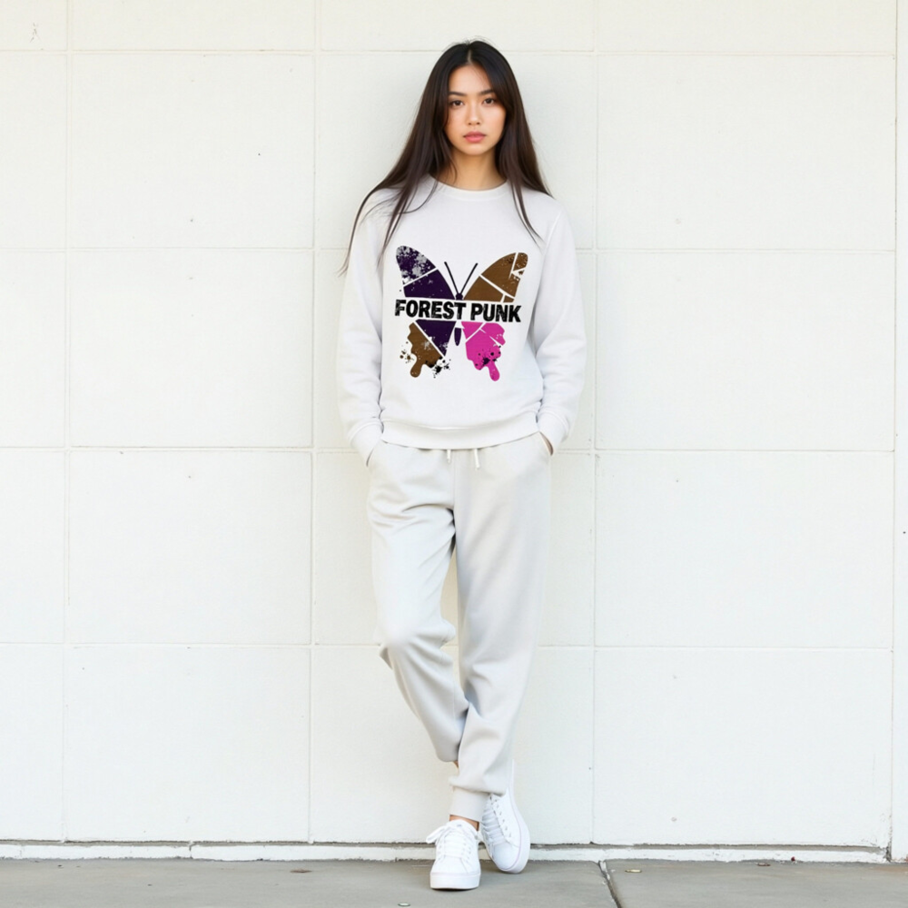 Unisex Organic Forest Punk Butterfly Sweatshirt - Eco-Friendly, Sustainable Cotton - Image 6