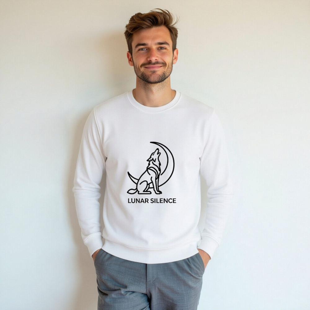 Unisex Organic Sweatshirt | Lunar Silence Wolf Moon Design - Image 4