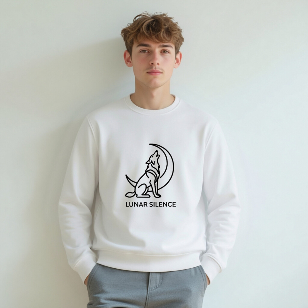Unisex Organic Sweatshirt | Lunar Silence Wolf Moon Design - Image 5