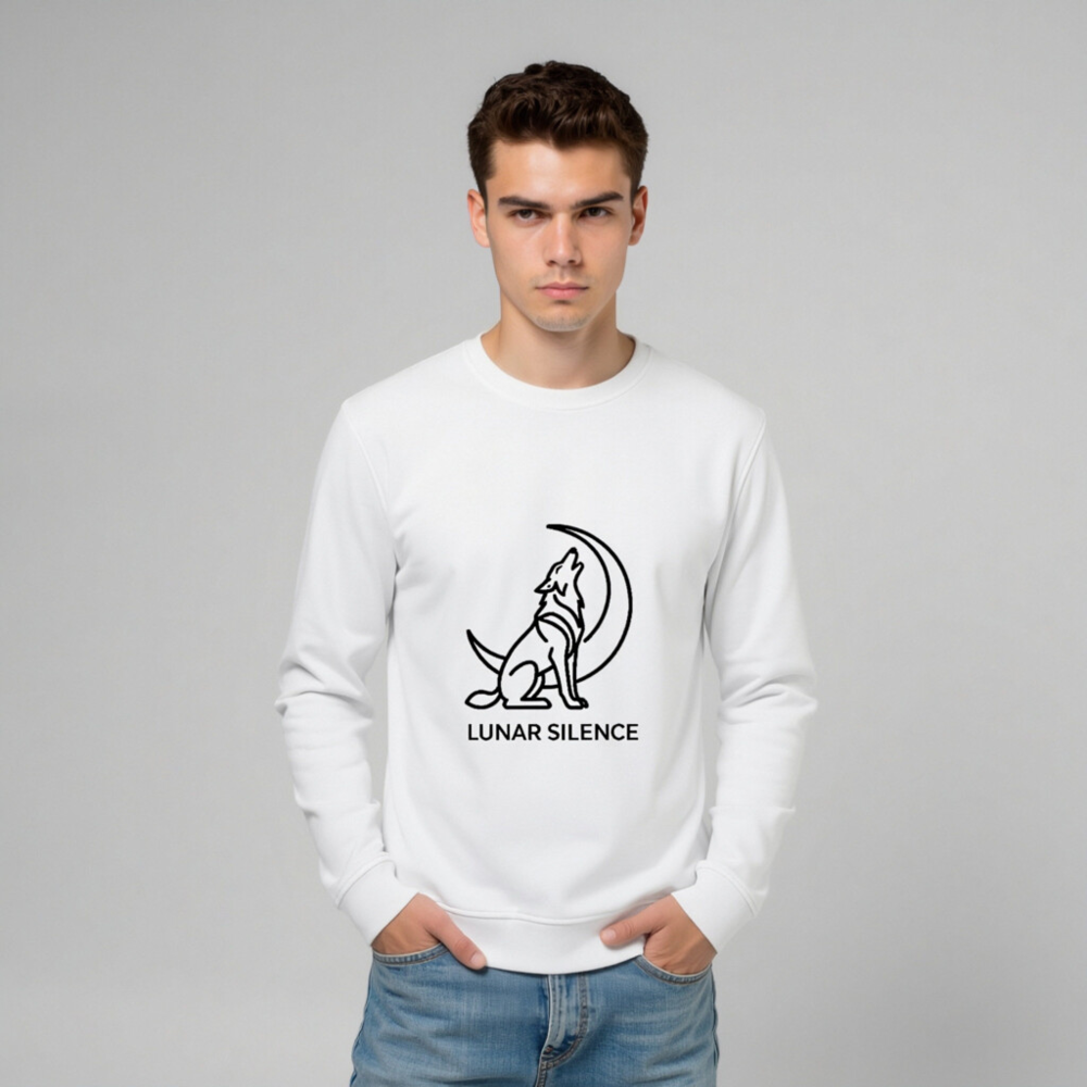 Unisex Organic Sweatshirt | Lunar Silence Wolf Moon Design - Image 7