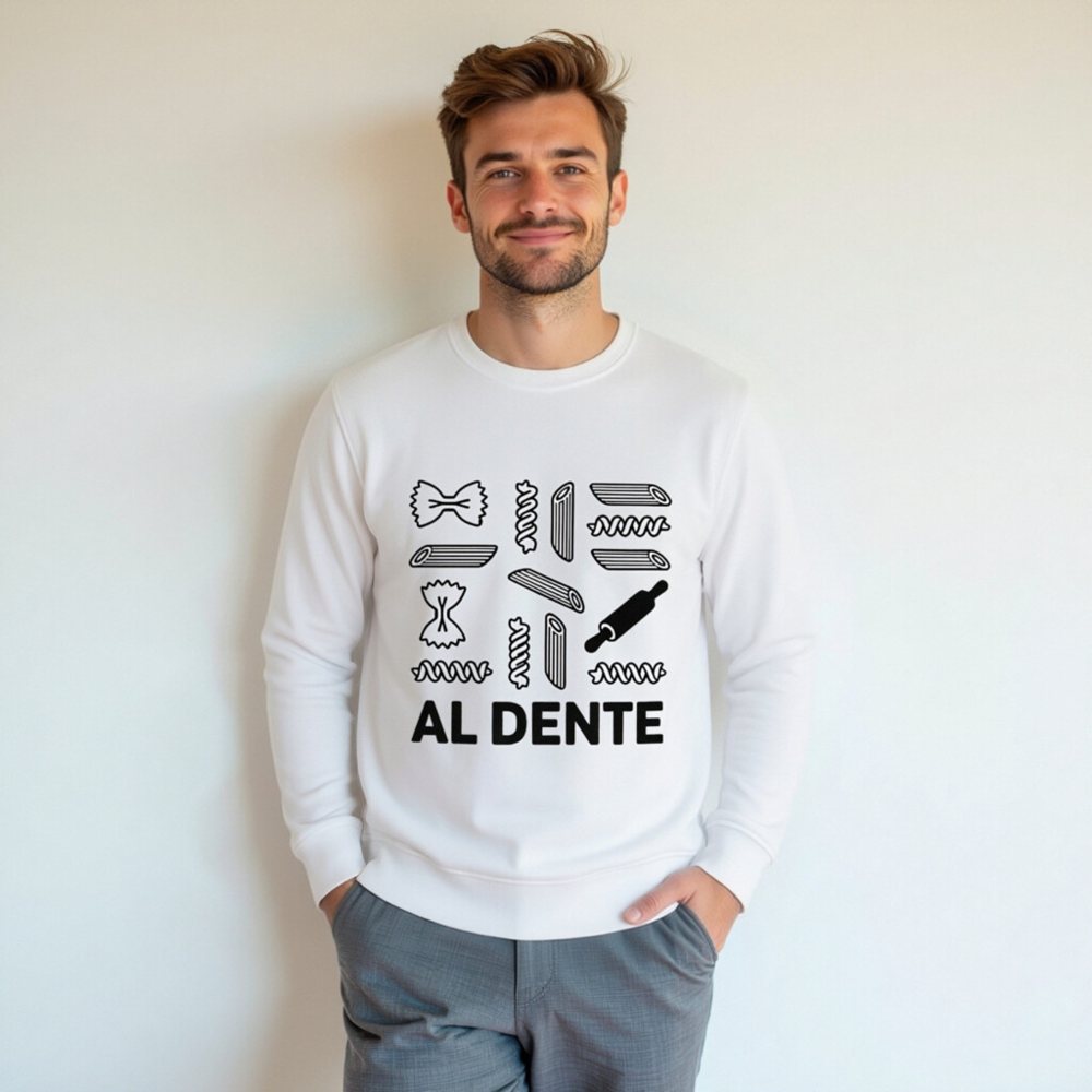 Unisex Organic Sweatshirt | Al Dente Pasta Design - Eco-Friendly & Comfortable - Image 4