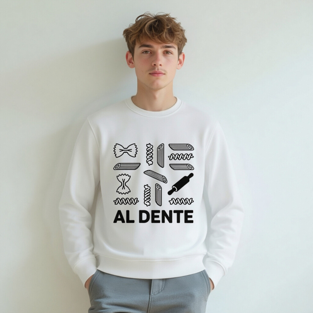 Unisex Organic Sweatshirt | Al Dente Pasta Design - Eco-Friendly & Comfortable - Image 5
