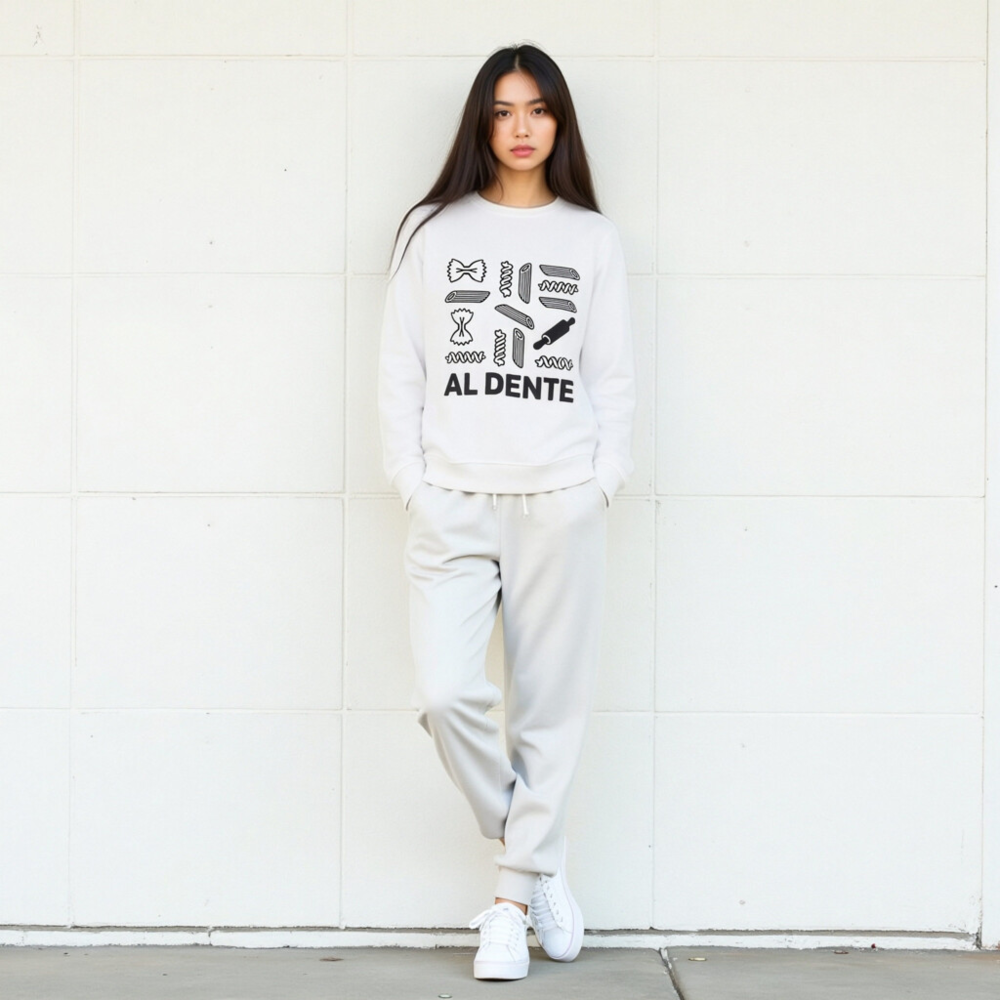 Unisex Organic Sweatshirt | Al Dente Pasta Design - Eco-Friendly & Comfortable - Image 6