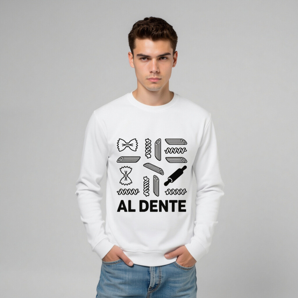 Unisex Organic Sweatshirt | Al Dente Pasta Design - Eco-Friendly & Comfortable - Image 7