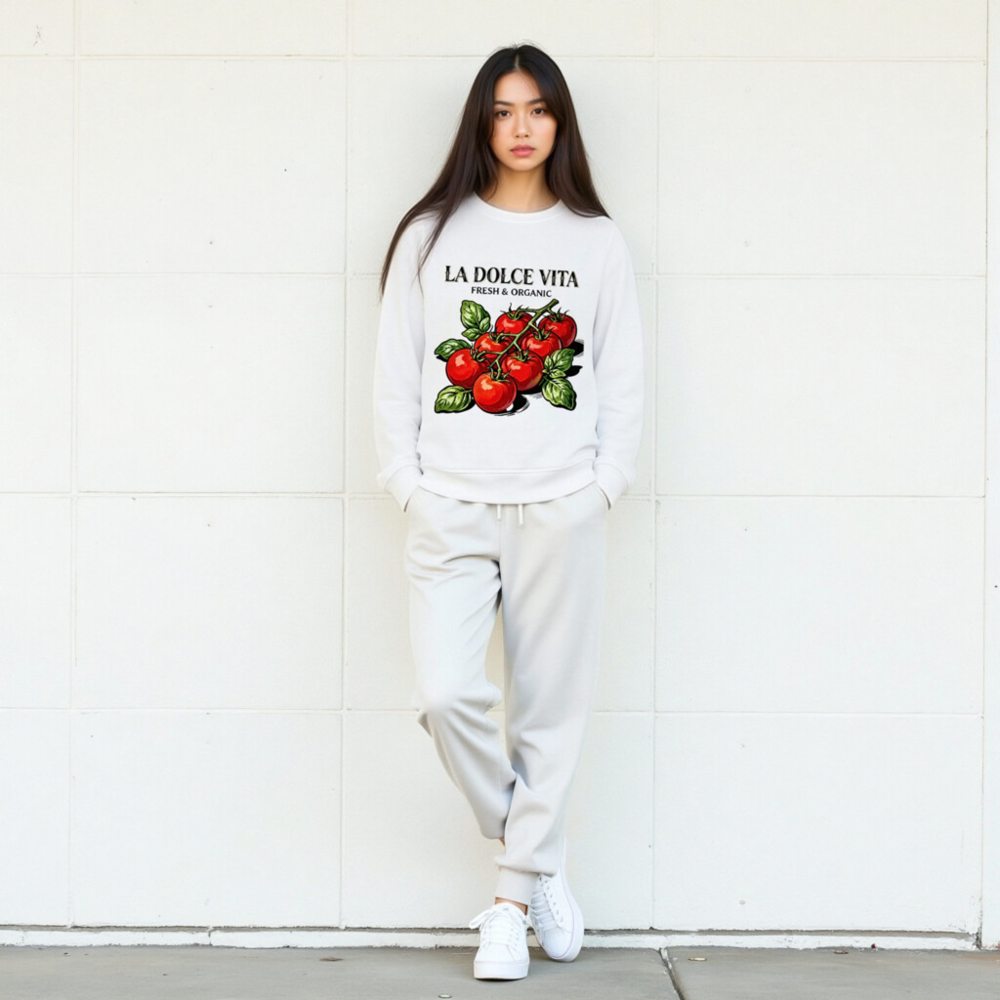 La Dolce Vita Organic Sweatshirt | Fresh & Organic Unisex Crewneck - Image 6