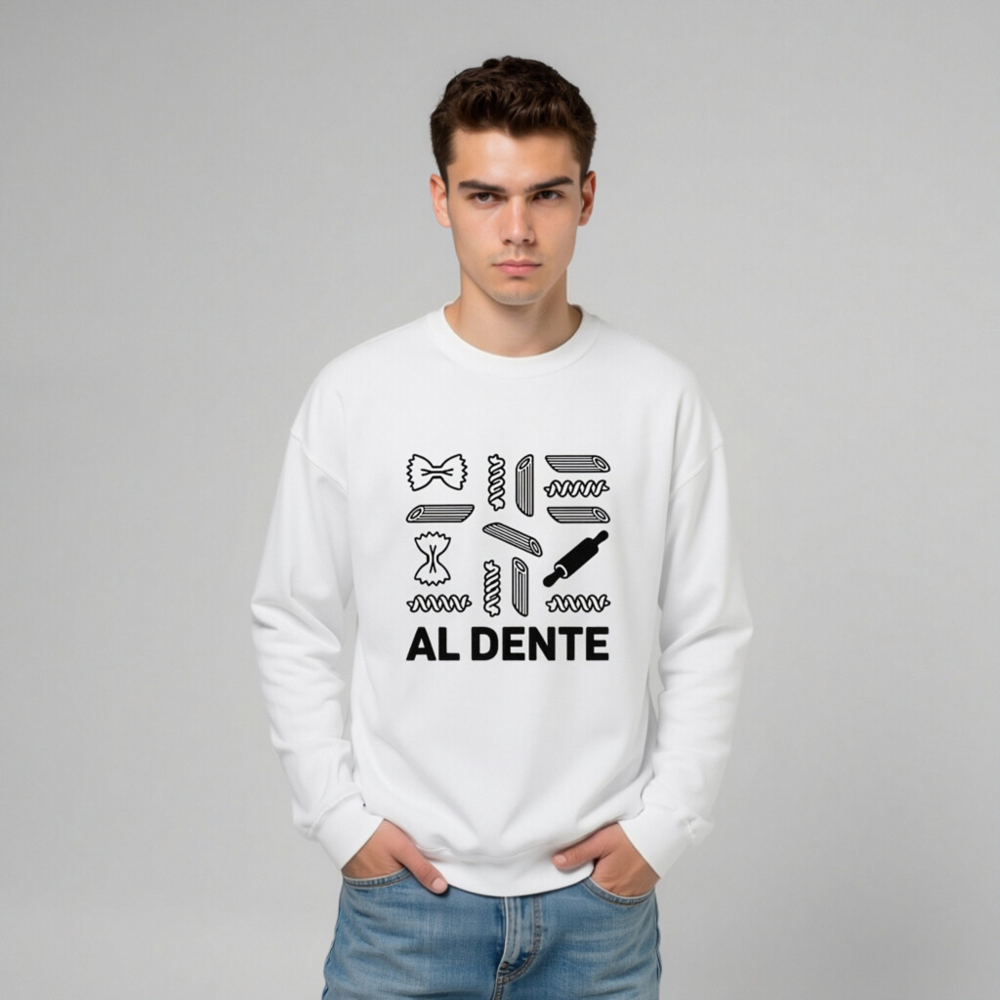 Al Dente Unisex Sweatshirt | Pasta & Rolling Pin Design | Comfortable Crew Neck - Image 6